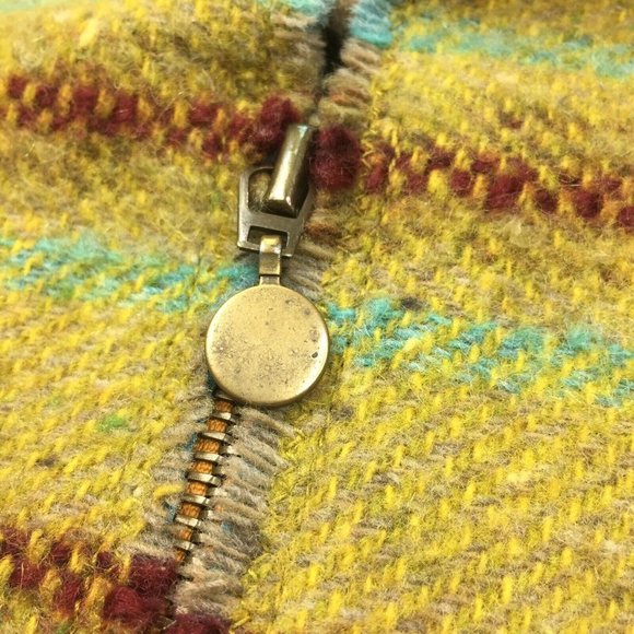 Akris Punto Blazer Jacket Womens 6 Green Multi Stripe Tweed Wool Mohair Zip Up - Picture 4 of 12